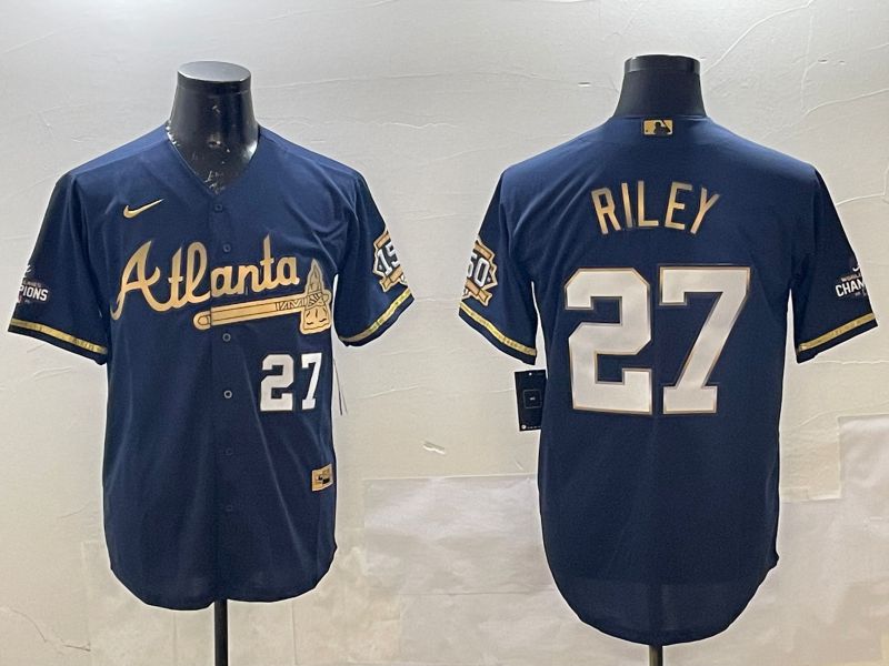 Men Atlanta Braves #27 Riley Black Gold Game 2025 Nike MLB Jersey style 1->atlanta braves->MLB Jersey